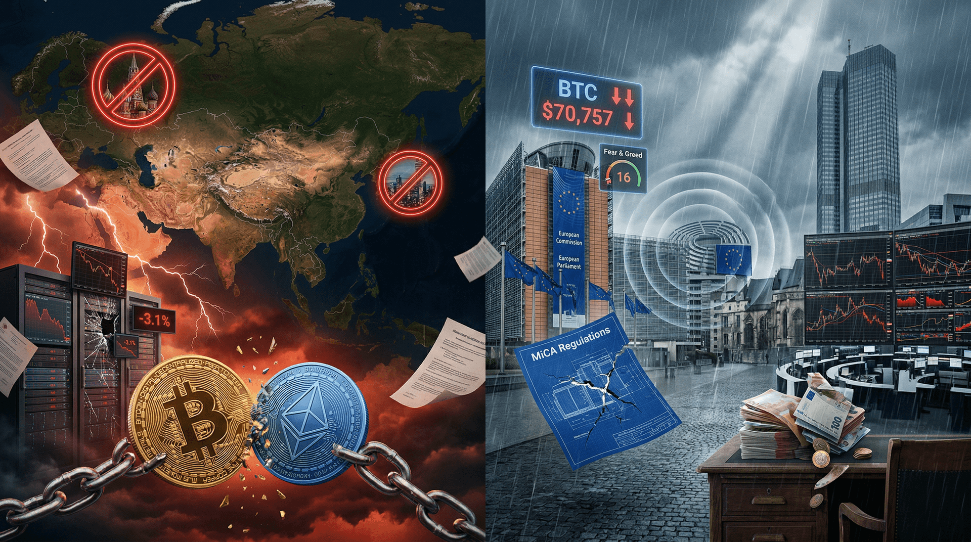 Asia Crypto Bans Sink Bitcoin 3.1% to $70,757 in EU Markets