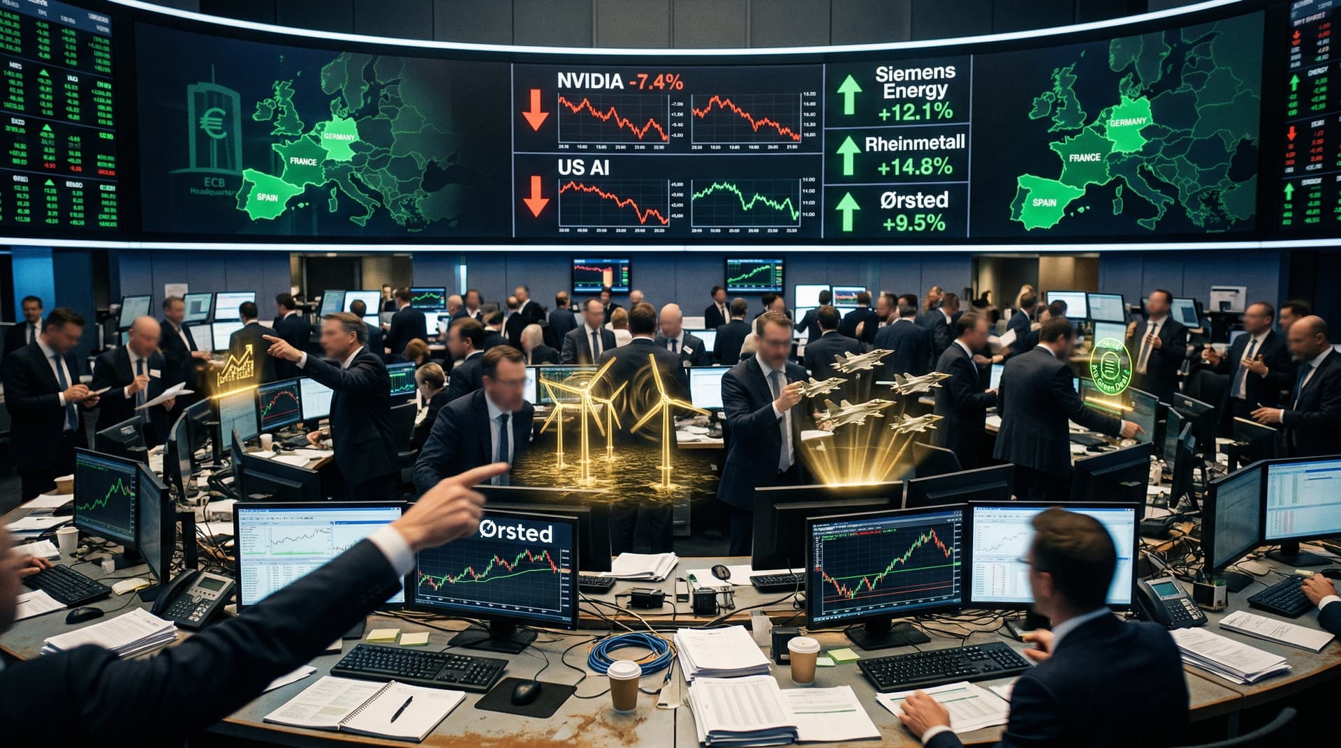 Great AI Rotation Sweeps Europe: Funds Shift €45B to Green Energy, Defence
