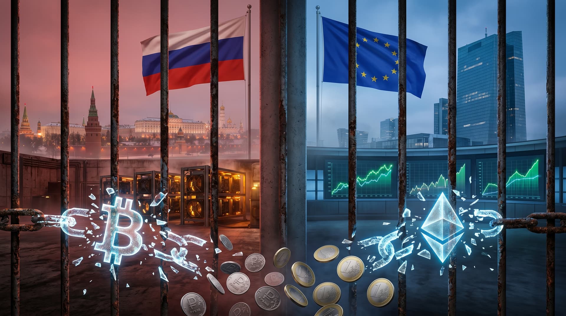 Russia-Crypto-Penalties: 7-Year Jail Terms Drive BTC 4.4% Surge to $74,241