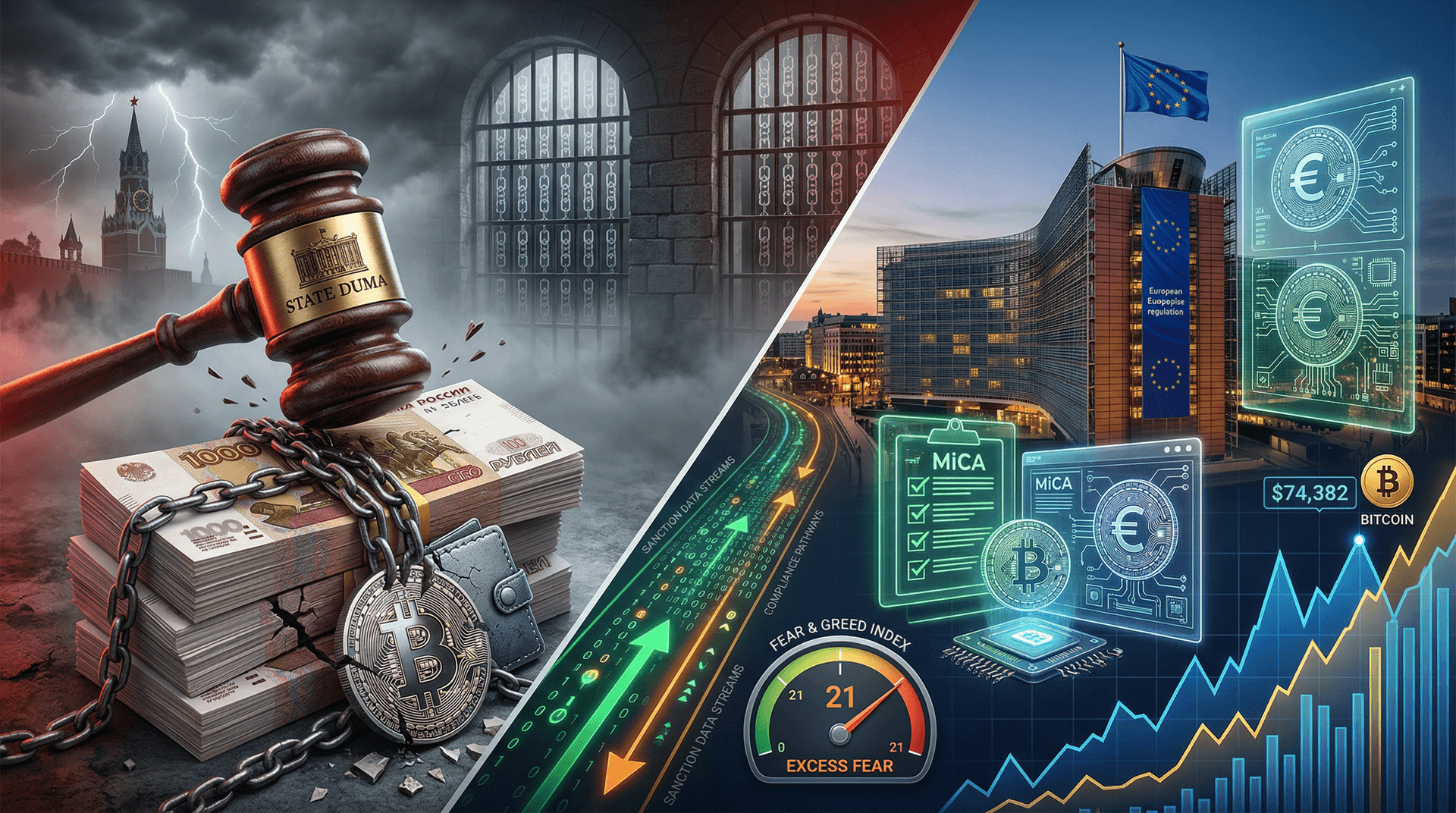 Russia Crypto Penalties: 7-Year Jails Over 100,000 RUB as EU Eyes MiCA