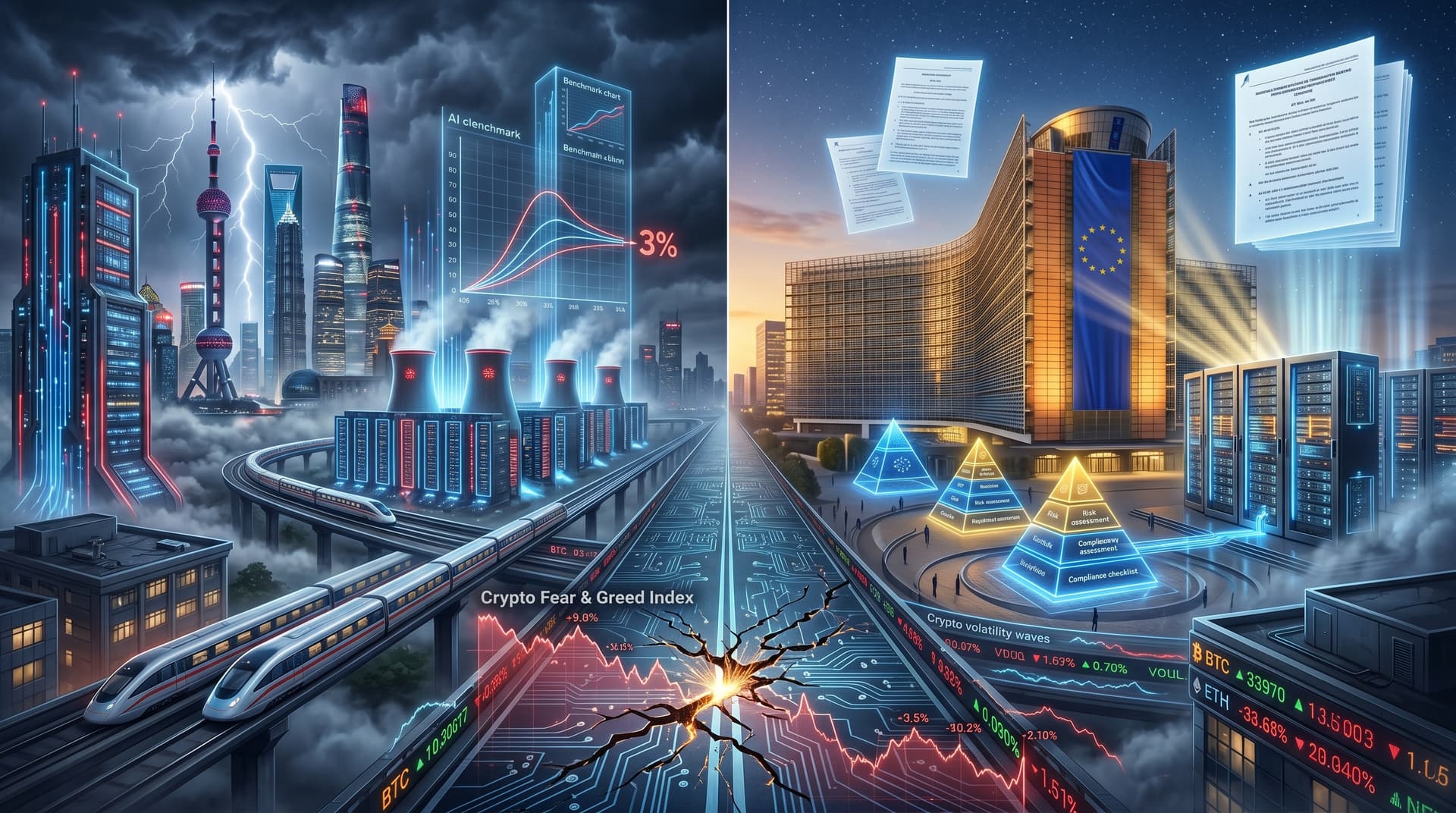 US-China AI Gap Narrows to 3% as Standards Diverge, Crypto Fear at 23